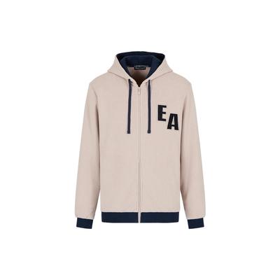 Letter Logo Corduroy Hooded Zip-Up Sweatshirt Men Sweatshirt Beige 111650-3F586-10950