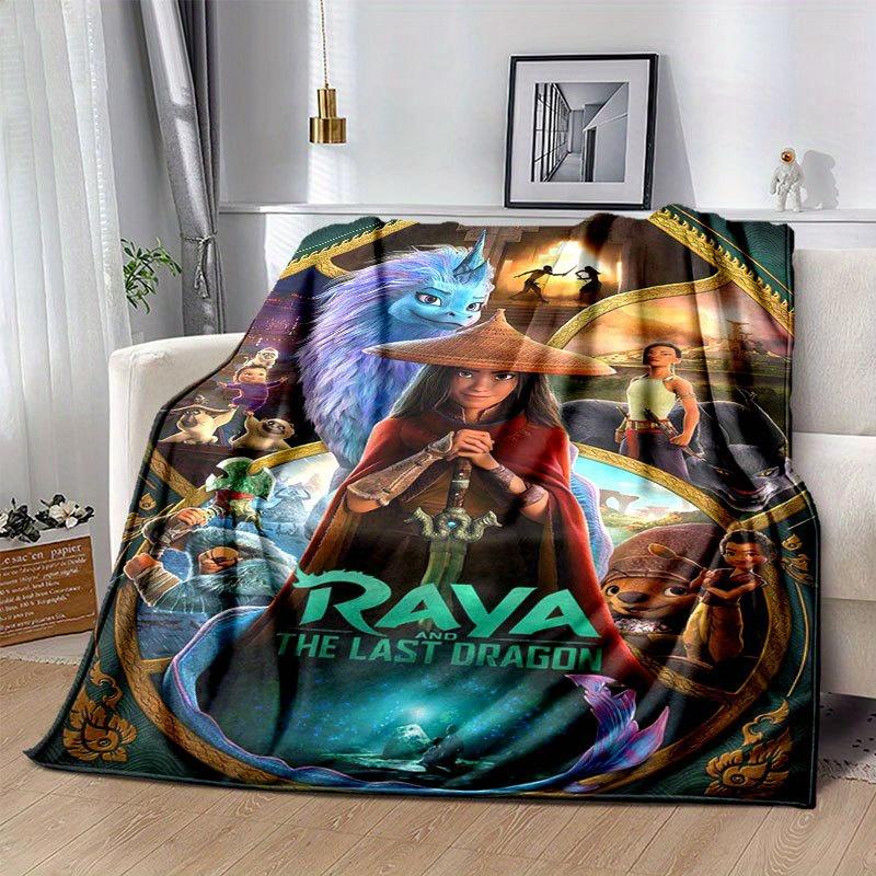 

Raya and The Last Dragon Cartoon Flannel Blanket - Ultra-Soft, Cozy, and Comfortable for Sofa, Bedroom, Camping, and Travel - Four-Season Ve 130x150cm