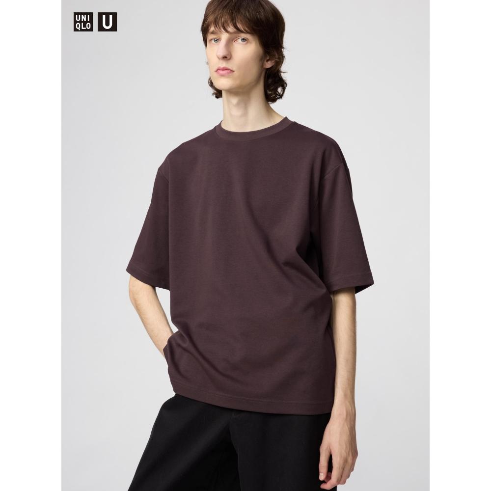 Uniqlo חולצת טי Oversized מכותנה Airism 5 שרוולים