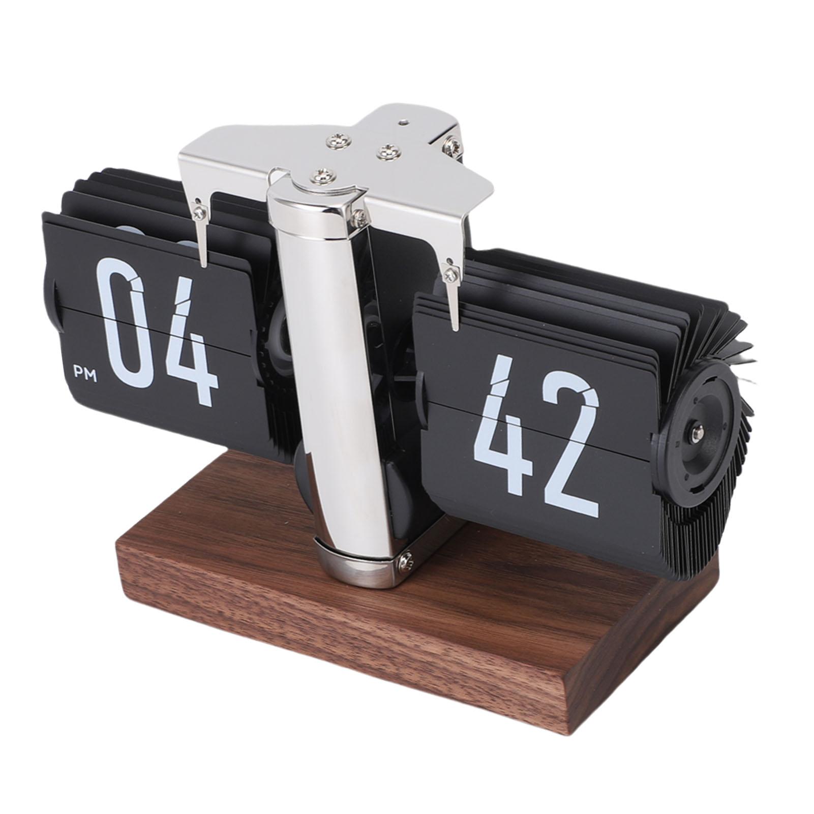 

Desk Clock Vintage 12H Battery Powered Mechanical Digital Auto Down Calendar Clock for Living Room Table