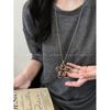 Blogger's Style: Meillard Tiger Eye Flower Pendant Necklace for Women - High-End, Long Sweater Chain with Unique Personality