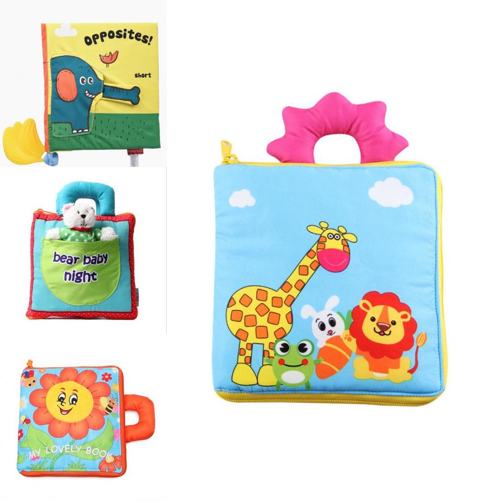 Neues Stoffbuch für Kinder Reißfestes Blumen-Spielzeug Stoffbuch Baby-Spielzeug Frühpädagogisches Stoffbuch