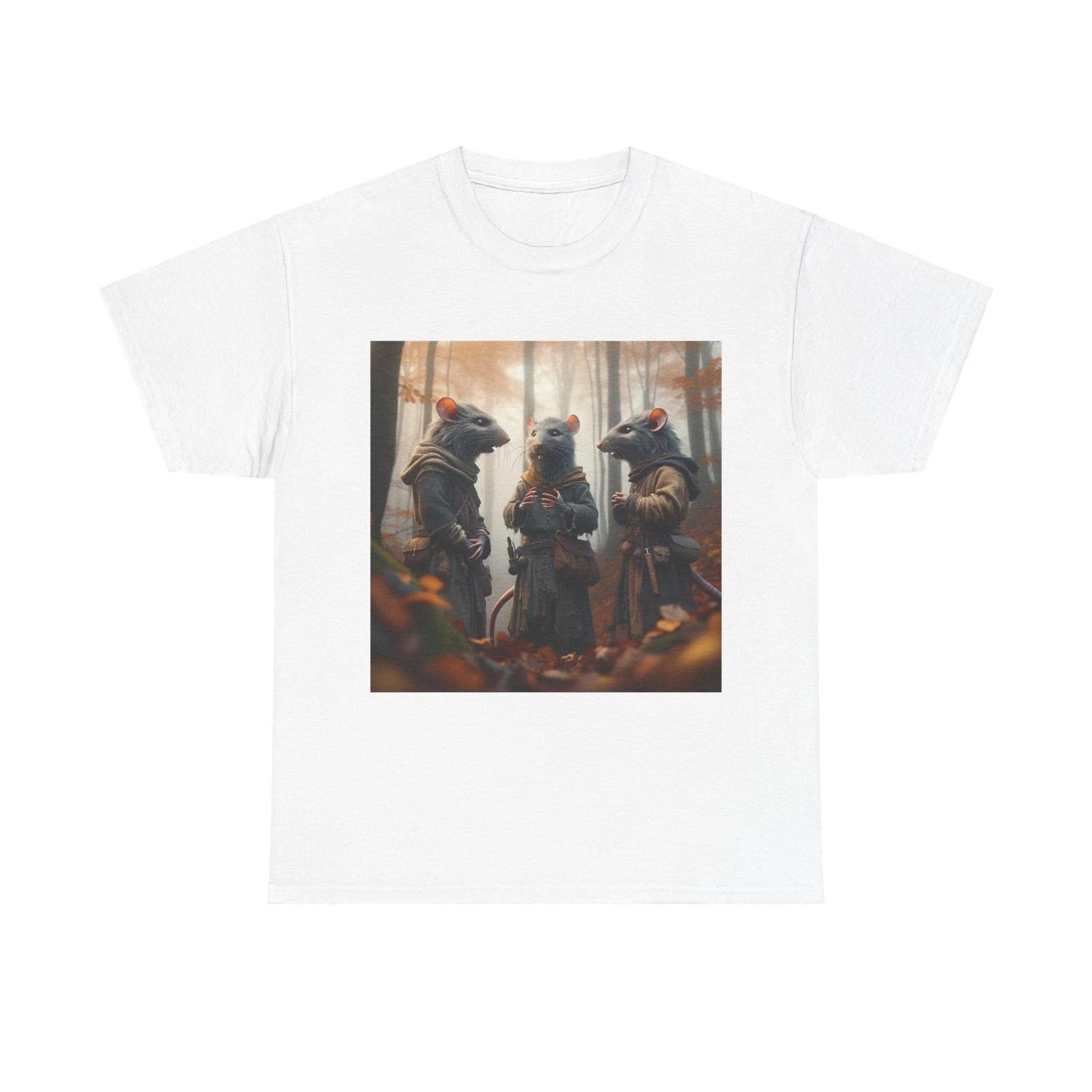 Unisex Adult T Shirt Humanoid Rats Autumn Forest Artwork 2XL