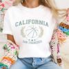 California Basketball League Club Printed Round Neck Women's Fashion Fun T-Shirt Regular Casual Style Summer Basic Street Top