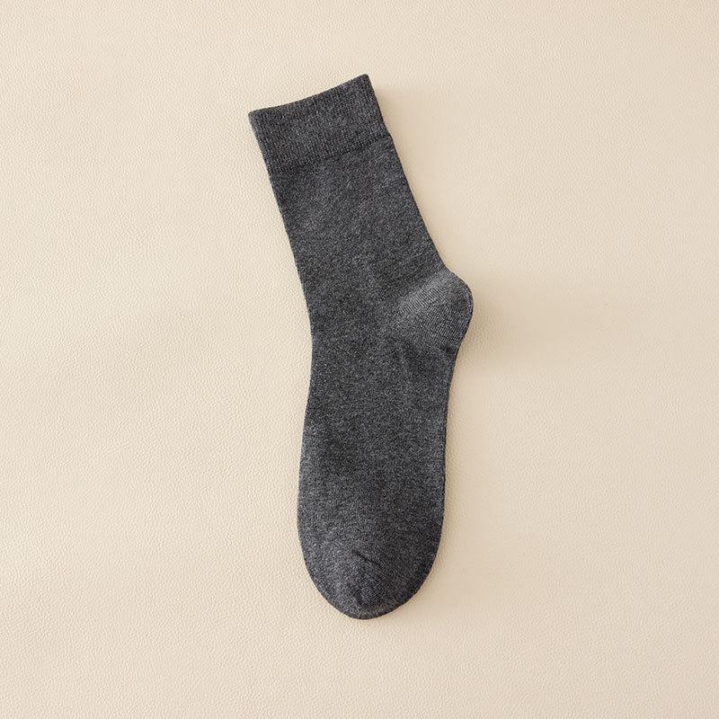 

Men s Spring and Autumn Pure Cotton Solid Color Business Antibacterial and Deodorant Tube Socks 1 pair темно-серого