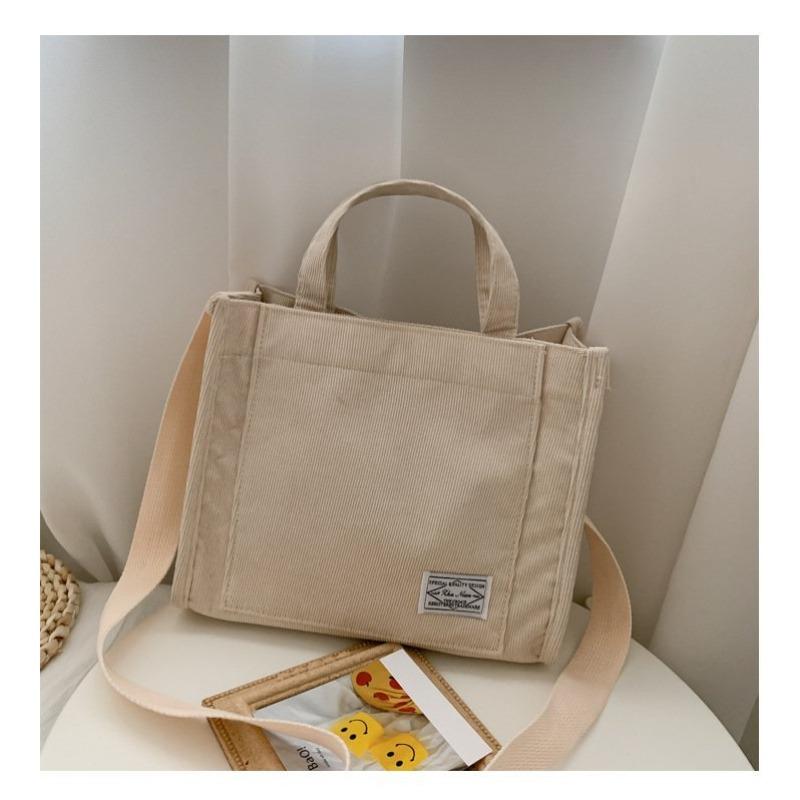 2026 New Corduroy Canvas Bag Women's Shoulder Crossbody Handbag Small Square Bag
