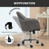Home Office Desk Chair with Rocking and Swivel Function, Computer Chair with Wheels for Adults, Gray