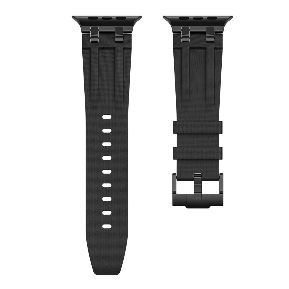 

Metal+FKM Strap For Apple Watch Ultra 3/2/1 49mm 11 10 46mm Replacement Bracelet Wristband iWatch 9 8 7 6 5 SE3 45mm 44mm iwatch 44/45/46/49mm чёрный
