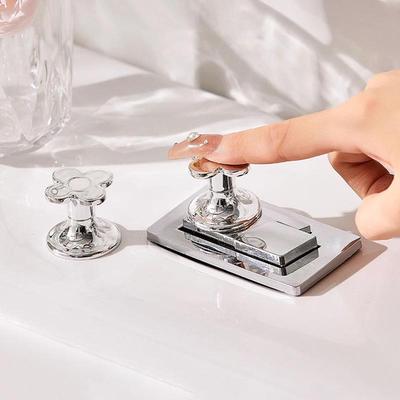 Elegant Floral Toilet Button: Universal Switch and Lid Lifter