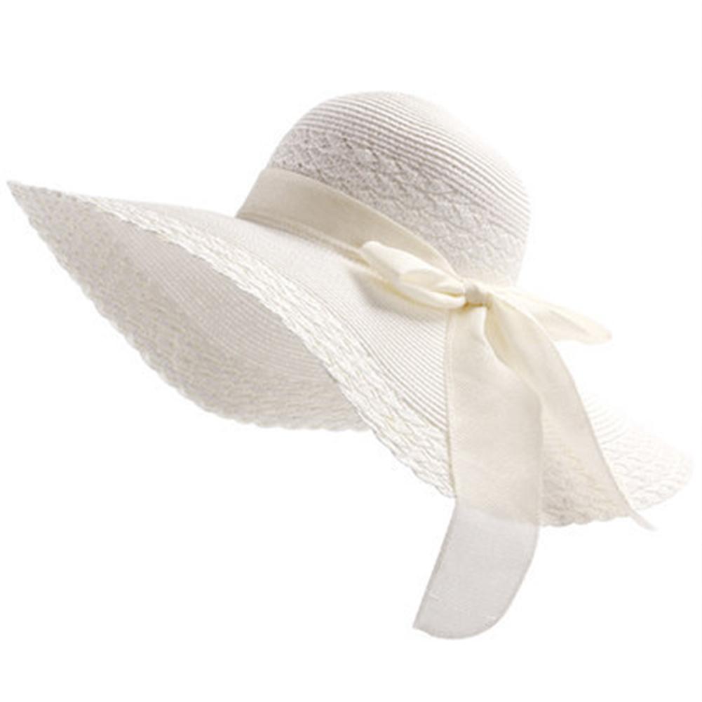 Women Straw Hat Wide Big Brim Folding Sun Caps Sun Visor Breathable Floppy Hat For Beach Travel