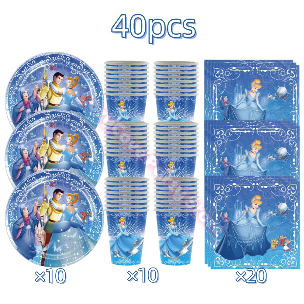 Cinderella Birthday Party Decoration Princess Balloons Cups Plates Banner For Girls Party Favor Gifts Baby Shower Photo Props
