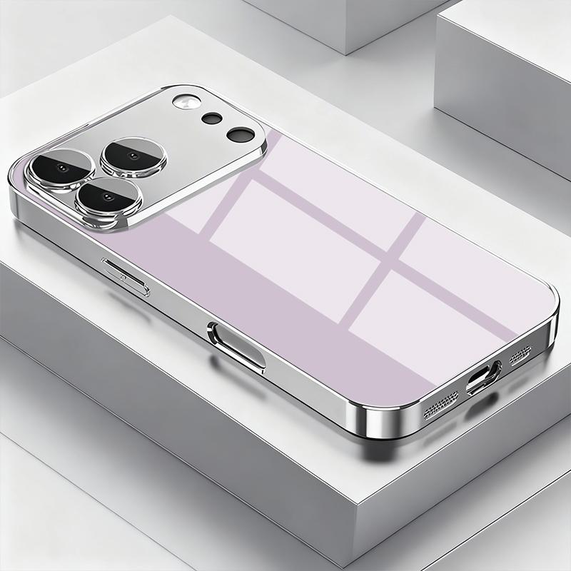 Zilvermetallic Verf Geëlectroplateerd Glas Telefoonhoesje Voor Samsung Galaxy S26 S25 Ultra S24 FE S23 Plus Ultra FE Harde Cover Cases Galaxy S23+