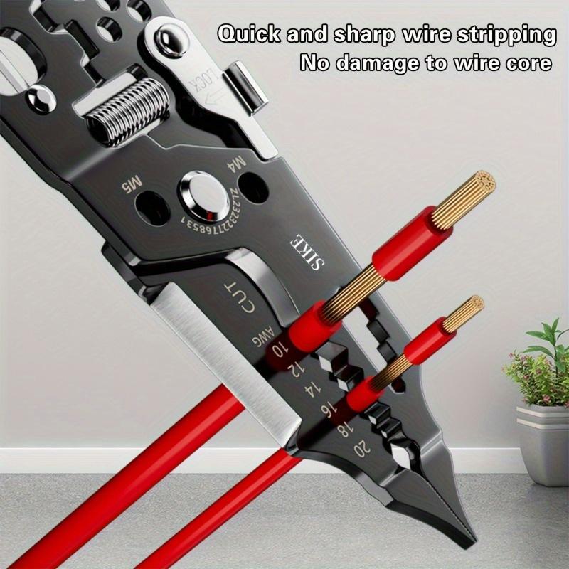 Alicate Decapador de Fios Industrial de Alta Dureza Para Cortar Crimpar Fixar Fios Ferramentas Profissionais para Eletricistas Projetos DIY