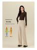 Guang Mei Women's 2025 Winter Velvet-Enhanced Silk Wool Straight-Leg Pants: Slimming, Casual, and Wide-Leg Fit