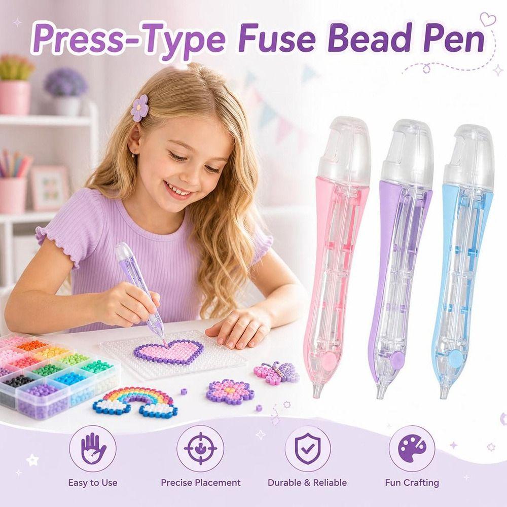 Plastic Fuse Bead Pen Press Type Bead Picking Pen New Craft Tools Visible Storage Chamber