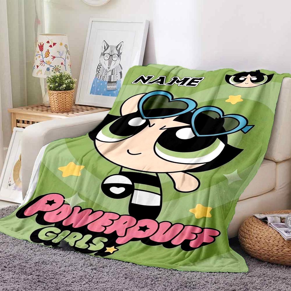 Custom 1pc Powerpuff Girls Adventure Blanket, Soft And Comfortable Blanket, Casual Warm, Camping Travel Blanket, Birthday Gift Q91374