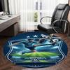 1PC Soccer Player Non-Slip Floor Round carpet, Office, family, bedroom, Large Area Rug Indoor Rugs,  Durable PolyesterH0333