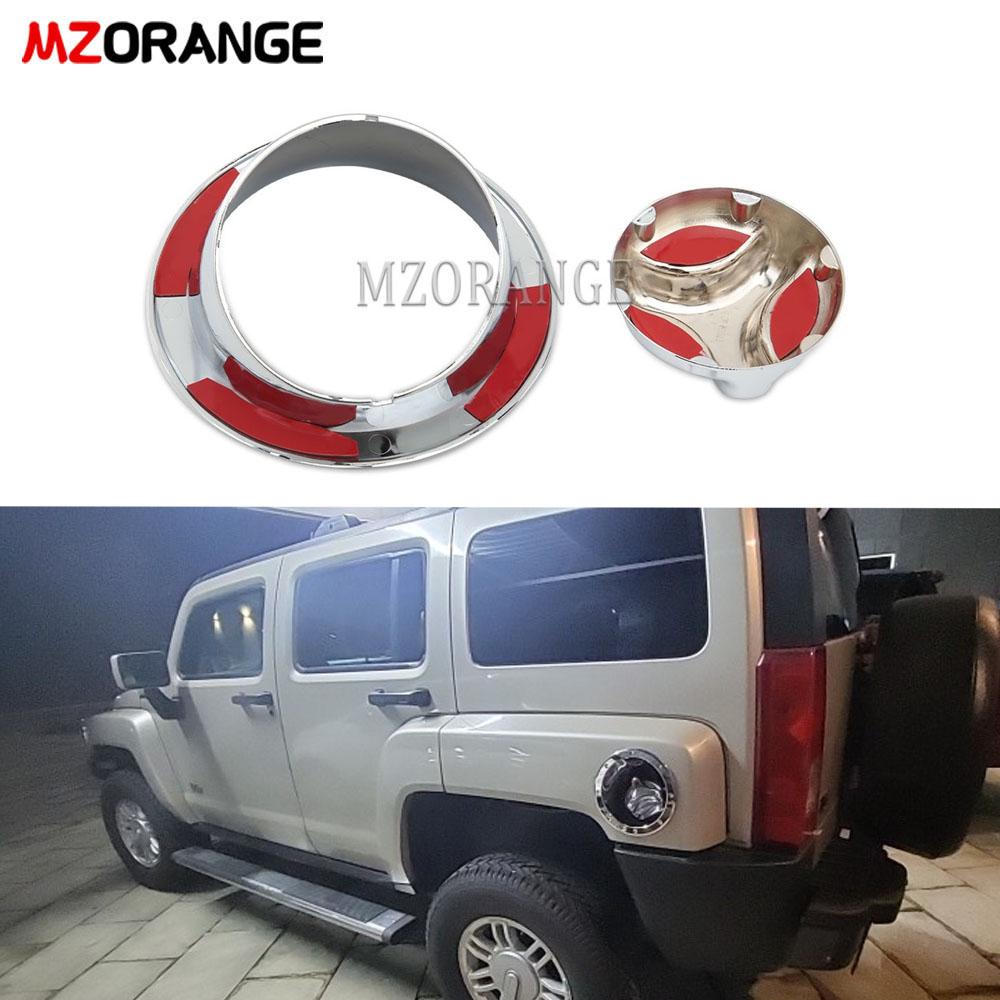 Accessories Fuel Gas Tank Cover For Hummer H3 2006-2008 2009 2010 Gasoline Hatch Chrome Bezel Oil Cap Moulding Trim Car