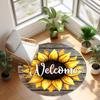 Cute Highland Cow Sunflower Round Carpet Farmhouse Living Room Bedroom Home Floor Decor Mat Soft Non-slip Circle Rug