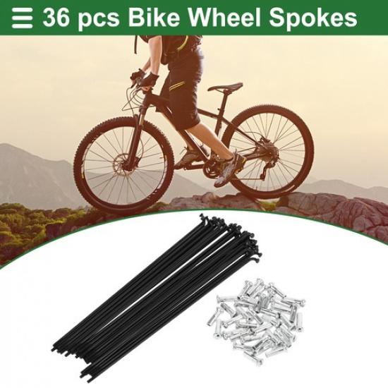 1 набор 14G 165 мм Длина Велосипедные Спицы Ниппели Углеродистая Сталь Черный Универсальный
