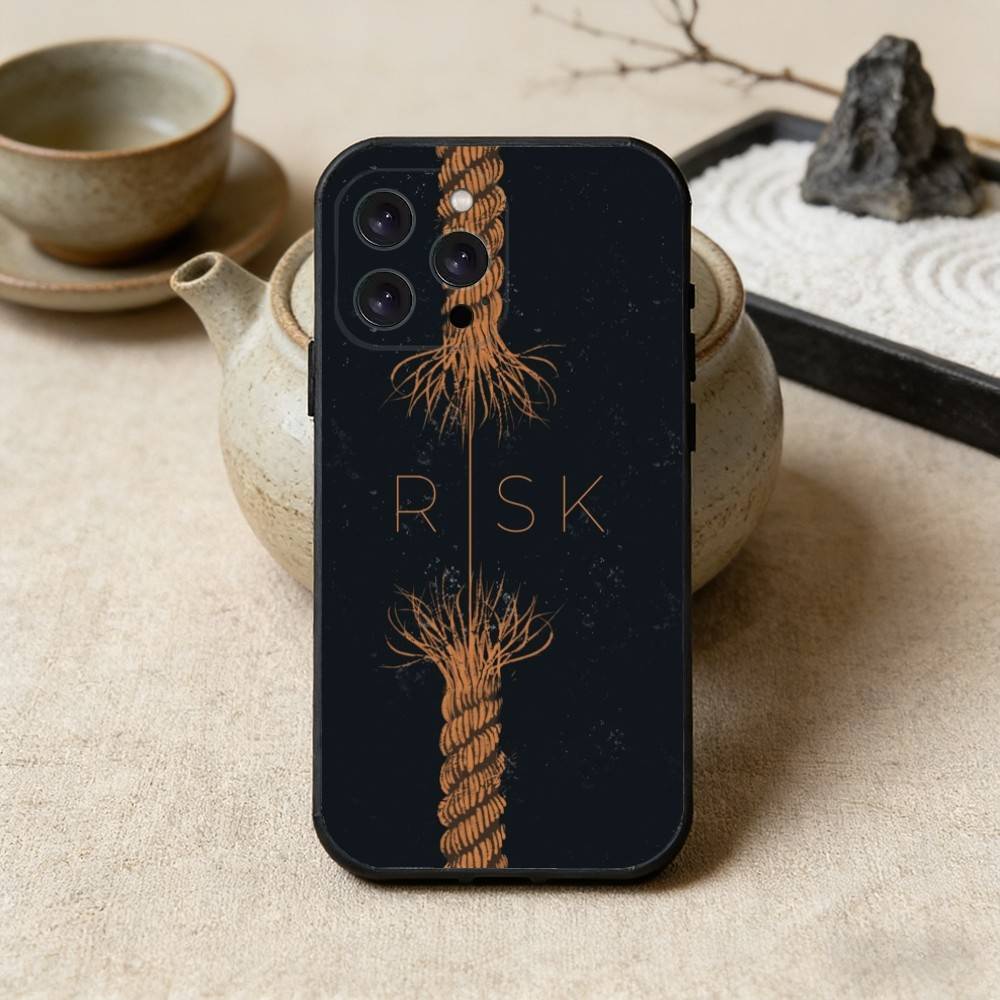 Day Trader Trading RISK RICH Phone Case For iPhone17,16,15,14,13,12 Plus,Max Soft Silicone Black Cover