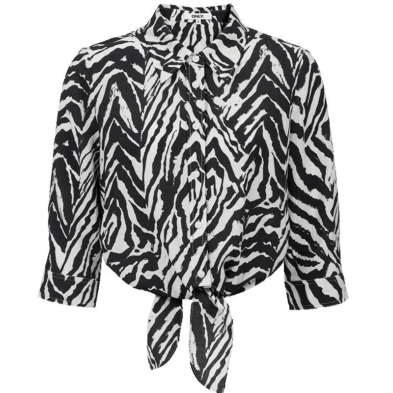 ONLY Women s Relaxed Fit Tie-Front Shirt S