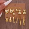 European-American Cross-border C-shaped Teardrop Flower Earrings: Chic, Creative, & Versatile Women's Jewelry Set