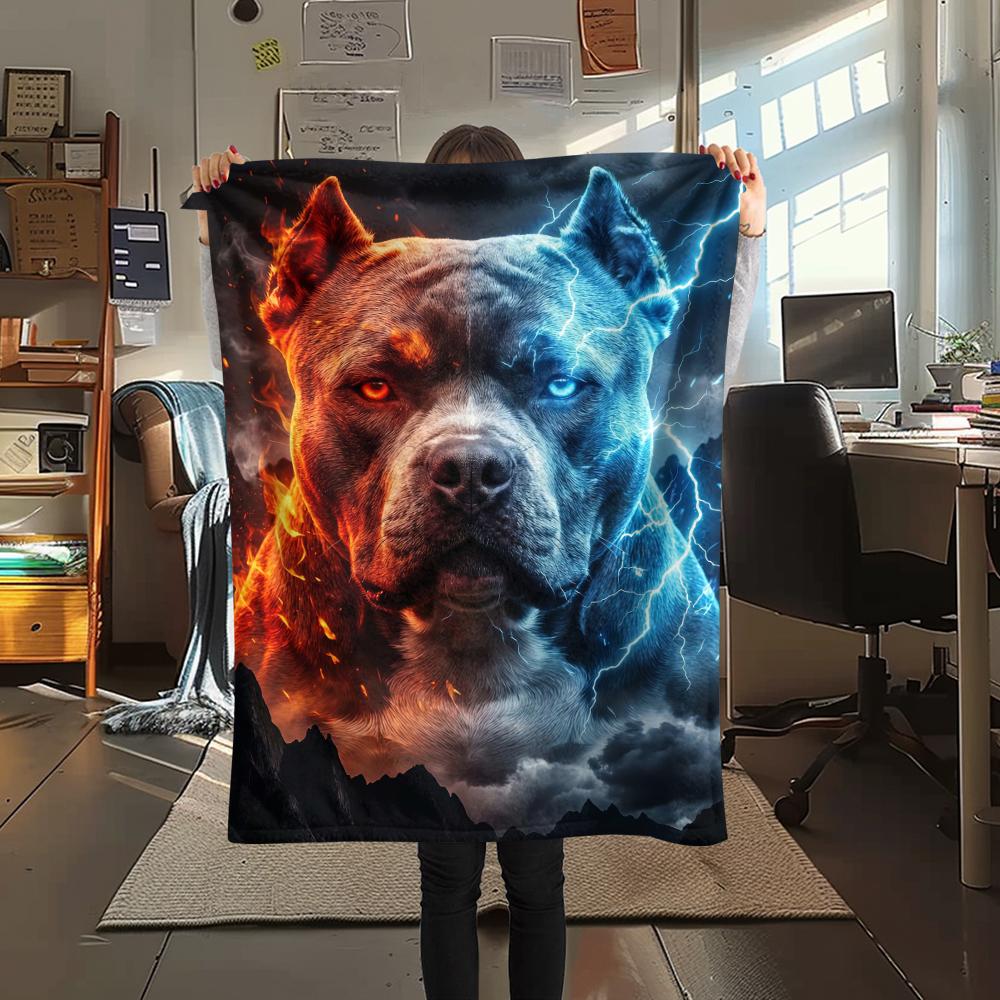 

Red Blue Dinosaur Wolf Elk DogPrint Flannel Blanket,High quality Comfortable for All Seasons,Home Decor,Warmth and Comfort,Perfect for Christmas Gifts 80cm x 120cm