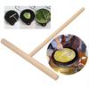 2Pcs Wooden Pancake Batter Spreader Sticks Rake Round Batter Pancake Crepe Spreader Kitchen DIY Tool
