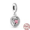 New 925 Silver Colorful Infinite Heart Flower Charms Fit Original Pendant Bracelet Necklace DIY Ladies Fine Jewelry