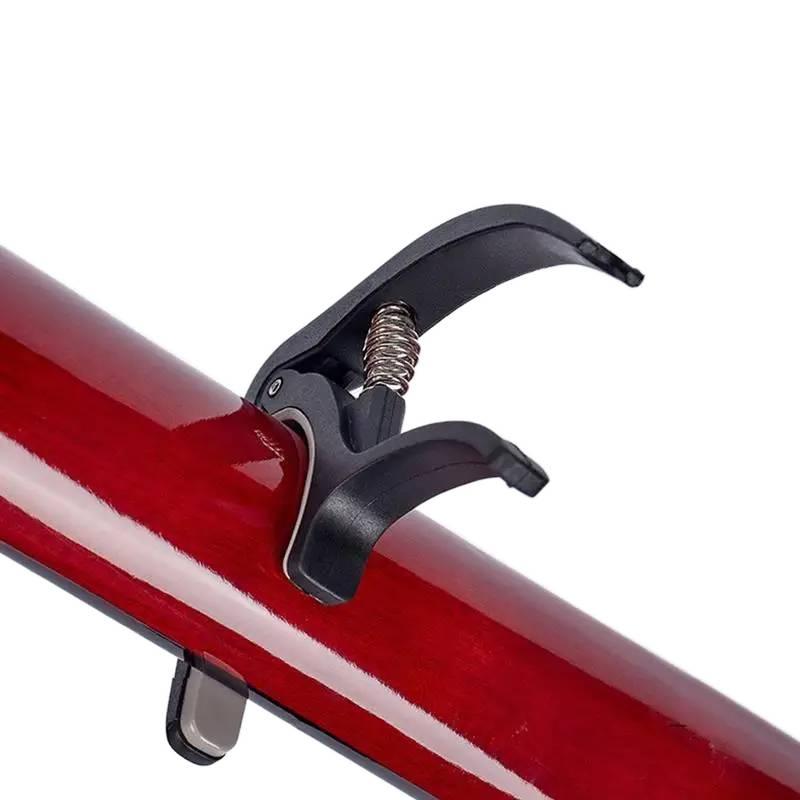 Professional Plastic Guitar Capo for 6-String Acoustic Electric Guitars, Portable Black Clamp Accessory