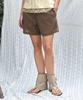 Banwonateullie P3309 Elastic Waist Stripe Shorts_Brown