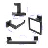 5pcs Stainless Steel Bathroom Hardware Set Robe Hook Towel Rail Bar Rack Shelf Hanger Tissue Toilet Roll Paper Holder Wall Decor