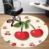 1PC Cherries Fruit Office Round Area Rug, Mat Suitable For Office, Under Office Chairs Bedroom Living Room Home Decor, Room Deco