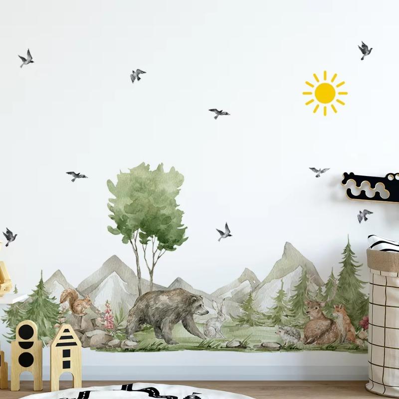New Wildlife Rainforest Sticker Bedroom Living Room Background Wall Decoration Wall Decal
