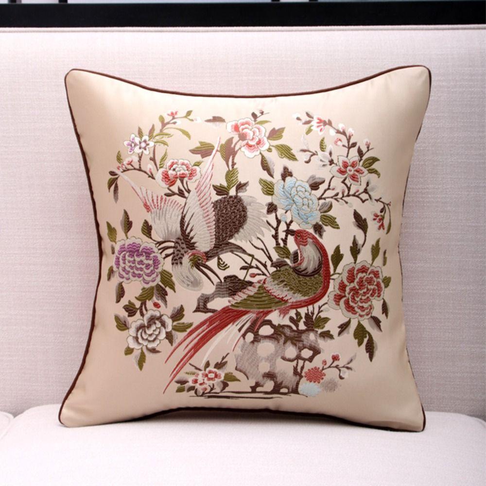 45x45cm Classical Flower Bird Pillowcase Soft Dacron Throw Cushion Cover Children