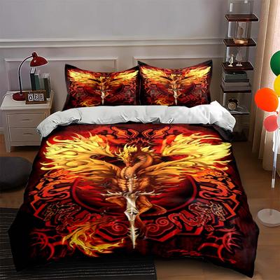 Fiery Dragon Design. Bedding Duvet Cover Sets Duvet Covers Pillowcases Gifts (1 * Duvet Cover 2 * Pillowcases, Without Duvet Insert)