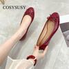 Scarpe basse da donna a punta rotonda in morbida pelle con nuovo fiocco a farfalla casual nere scarpe da donna stile ballerina scarpe singole 2025