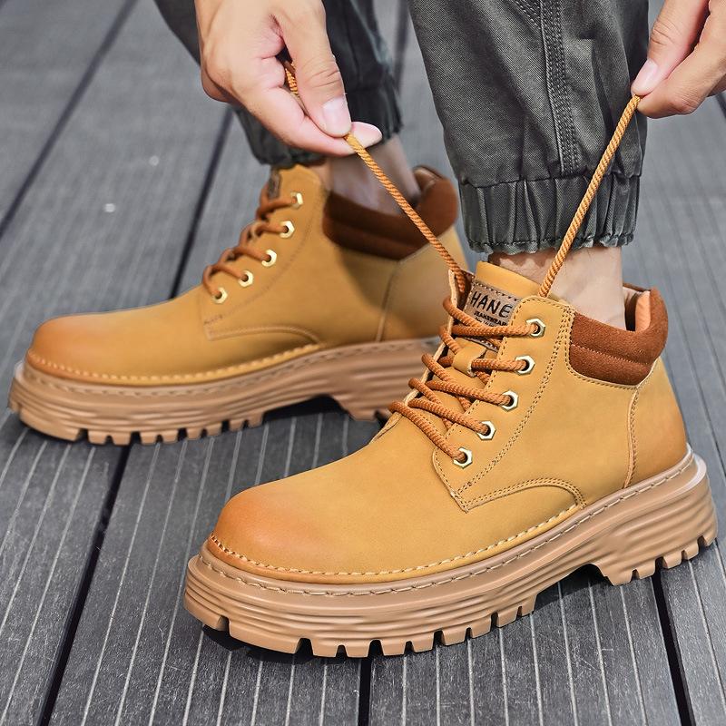 2025 Autumn New Men's Casual High-top Martin Boots Foreign Trade Hot-selling Trend Thick-soled Versatile Tooling Men's Shoes