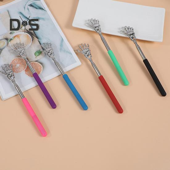 Extendable Metal Back Scratcher with Rubber Handles Portable Telescoping Back Massager Tool for Itchy Skin Relief Stocking Stuffer for Men Women Kids