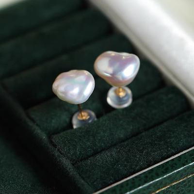 Aurora Weiß Natürliche Süßwasser Baroque Unregelmäßige Blütenblätter Kleiner Stein Keshi Perlenohrringe S925 Sterling Silber Elegantes Geschenk