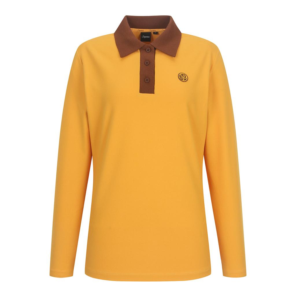 SUPERIOR Women'S Color Block Collared T-Shirt Mustard (Iw0Eks30764)