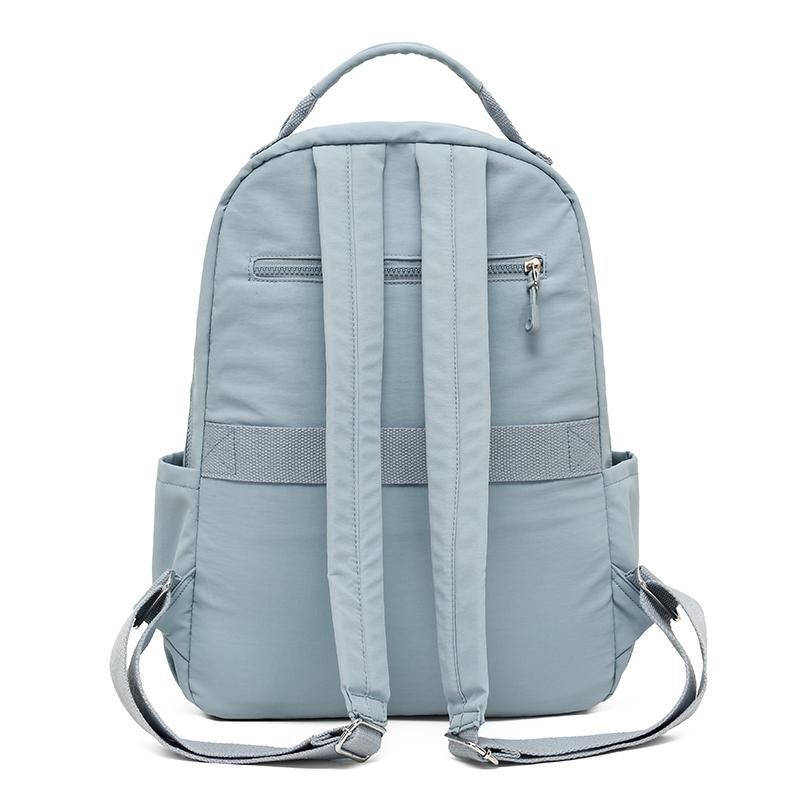 Women's Backpack Solid Color Nylon Backpack Large Capacity Water-repellent Student Schoolbag