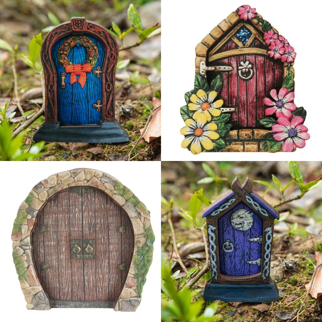 Garden Fairy Door Decor With Wooden Tree Art For Home And Garden Beauty