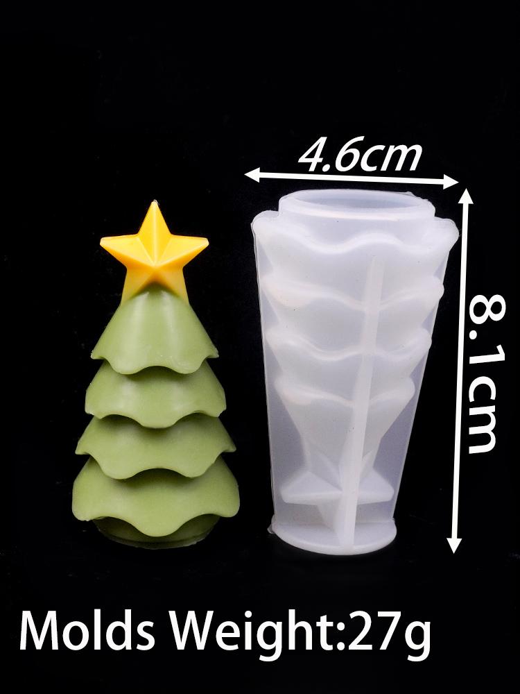 3D Christmas Tree Candle Silicone Mold DIY Snowman Candles Making Kit Handmade Soap Plaster Resin Baking Tools Holiday Gifts