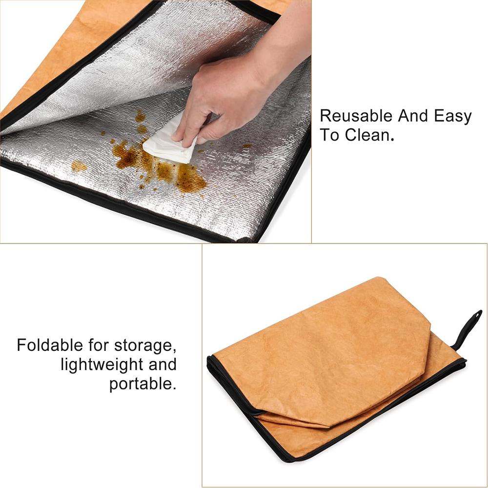 Reusable Meat Insulated Bag with Zipper for Outdoor BBQ, Smokers and Grilling