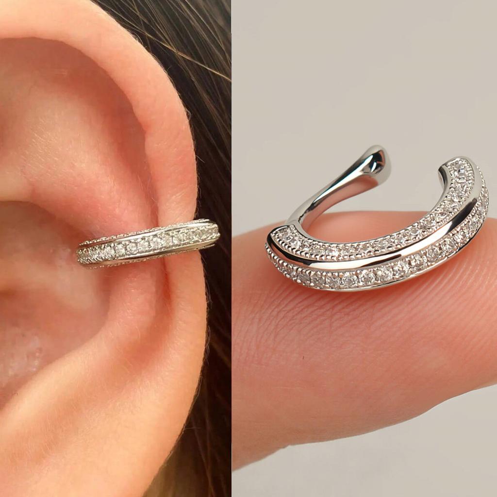 1 Par Brincos de Pressão Delicados com Zircônia Feminino Ear Cuff de Coração Sem Furos Brincos Falsos de Cartilagem para Mulheres Joias da Moda