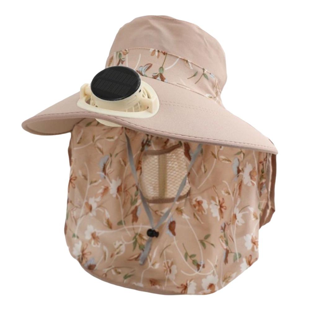 Breathable Solar Fan Cap Anti-UV Cooling Fan Hat Women Sun Hat Sun Cap  Tea Picking