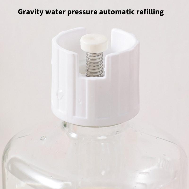 Automatic Refilling Pet Water Bowl Dish Set With 500ml Bottle Removable Tray Anti Tip Base For Small Animals