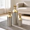 3 Pieces BiColor Metal Vase Decorative Tabletop Centerpiece Versatile for Living Room, Dining